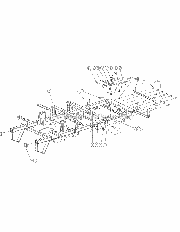 Frame Assembly Diagram and Parts List for M48-KW 53AI8CTV750 Cub Cadet Sprayer